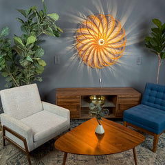 Lunaria | Walnut & Orange Accent Light  |  39"