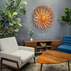 Lunaria | Walnut & Orange Accent Light  |  39"