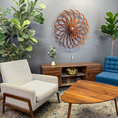 Lunaria | Walnut & Orange Accent Light  |  39"