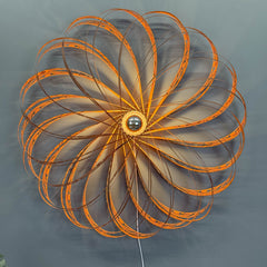 Lunaria | Walnut & Orange Accent Light  |  39"