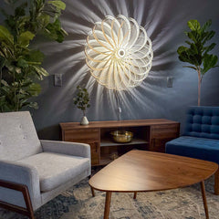 Lunaria | Maple & White Veneer Accent Light  |  39"