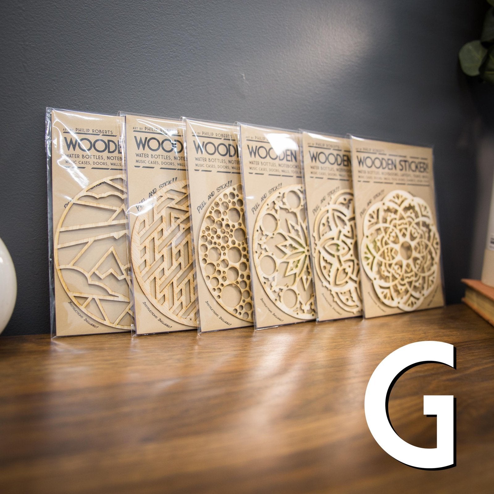 Wooden Stickers 5"  |  Real Wood  |  Durable