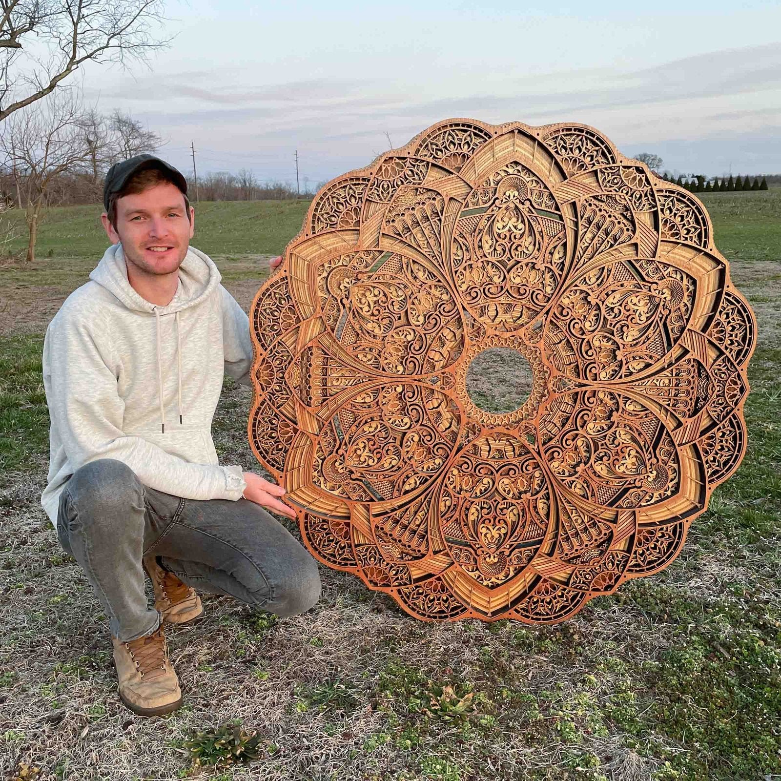 Demure  |  48" Round Wood Wall Art